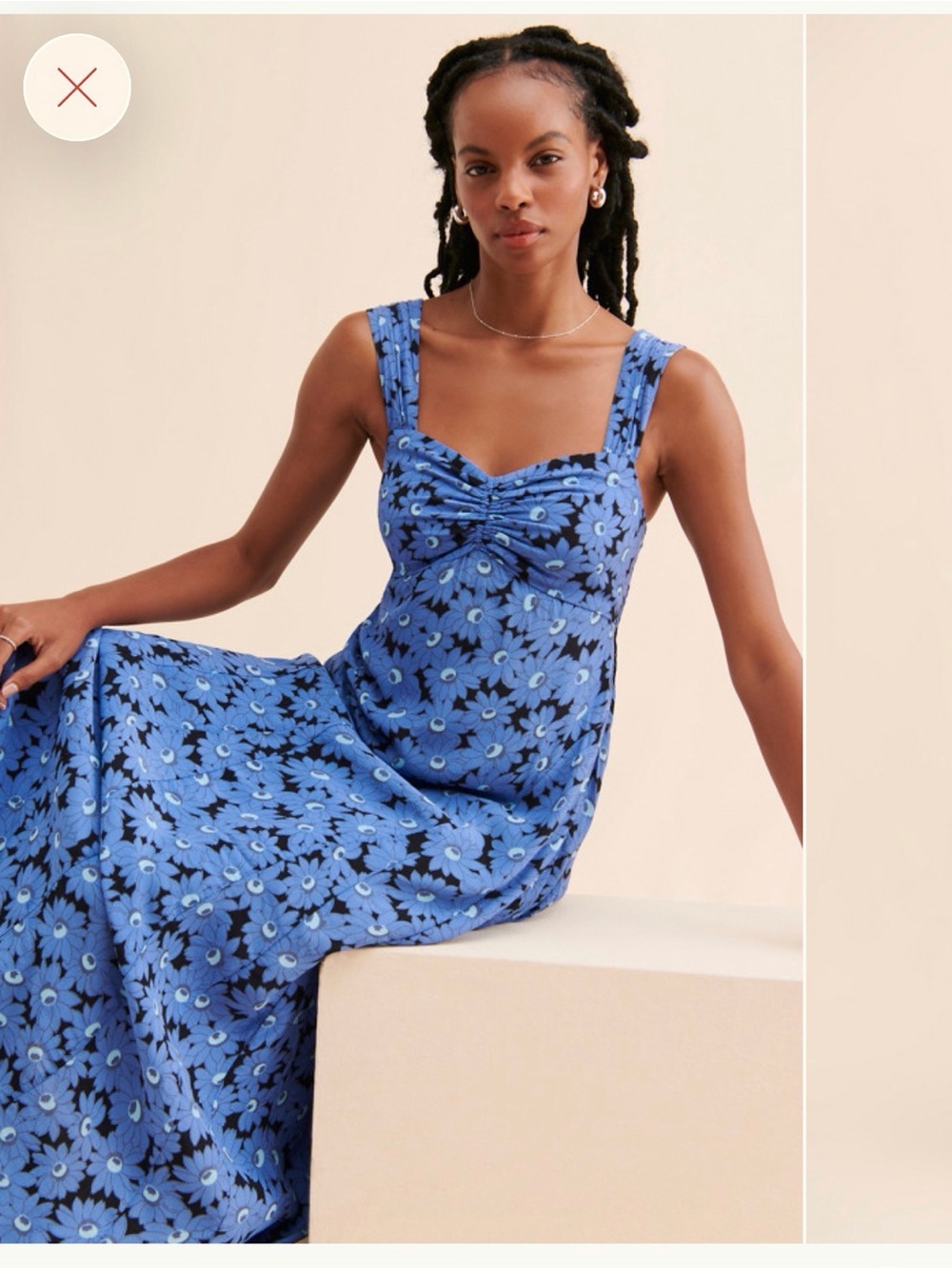 Free People Blue Floral Maxi Chemise